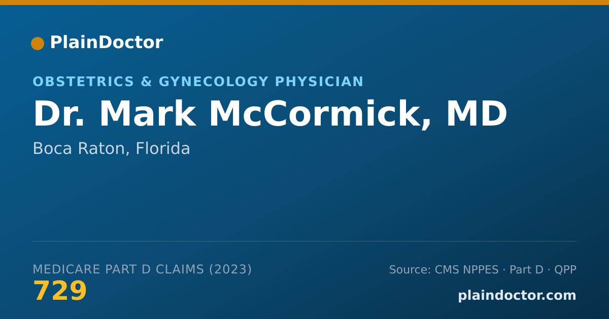 Shareable card for Mark McCormick, MD - Obstetrics & Gynecology Physician, Boca Raton, FL
