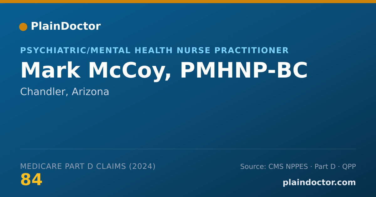 Shareable card for Mark McCoy, PMHNP-BC - Psychiatric/Mental Health Nurse Practitioner, Chandler, AZ