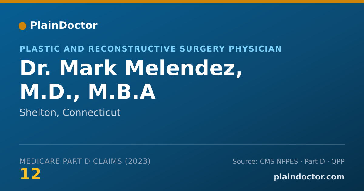 Shareable card for Mark Melendez, M.D., M.B.A - Plastic and Reconstructive Surgery Physician, Shelton, CT
