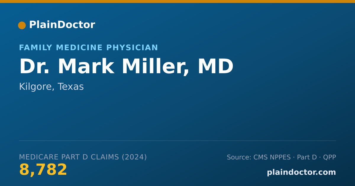 Shareable card for Mark Miller, MD - Family Medicine Physician, Kilgore, TX