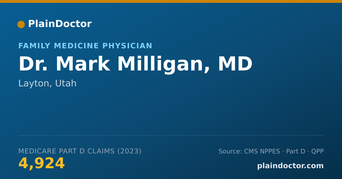Shareable card for Mark Milligan, MD - Family Medicine Physician, Layton, UT