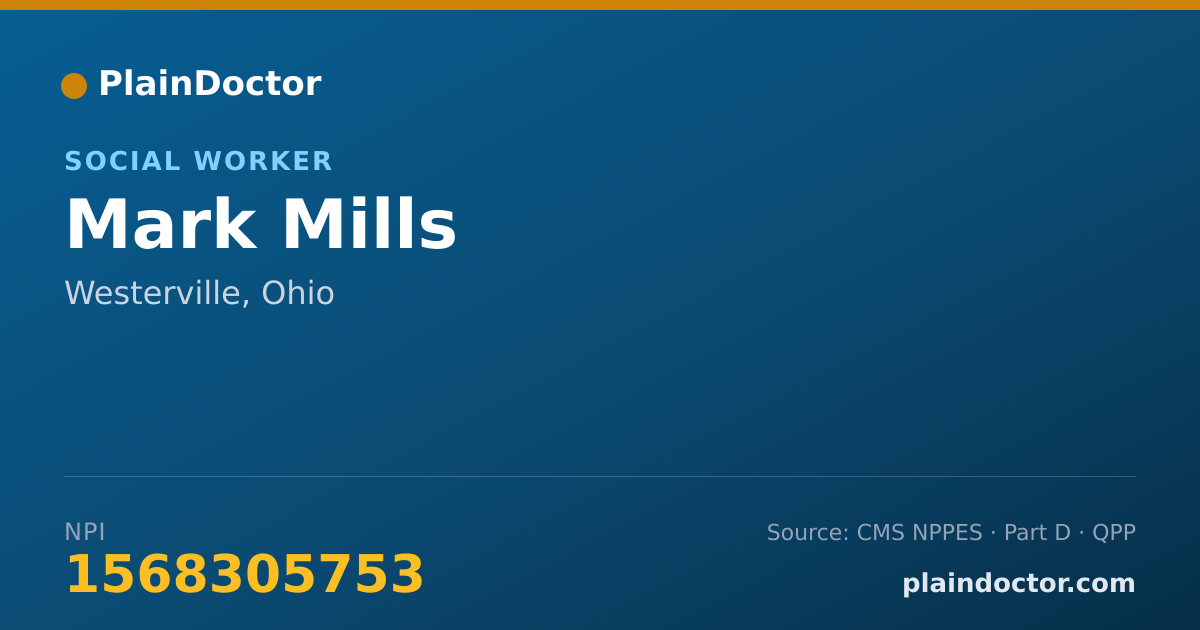Shareable card for Mark Mills - Social Worker, Westerville, OH