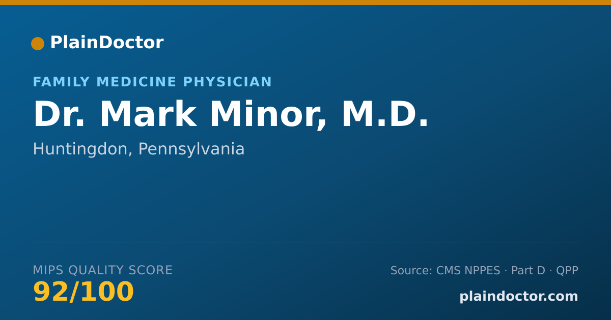 Shareable card for Mark Minor, M.D. - Family Medicine Physician, Huntingdon, PA