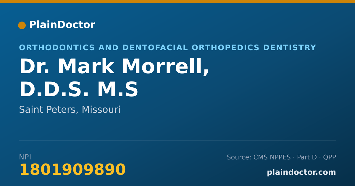 Shareable card for Mark Morrell, D.D.S. M.S - Orthodontics and Dentofacial Orthopedics Dentistry, Saint Peters, MO