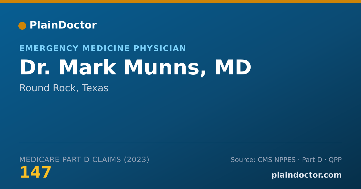 Shareable card for Mark Munns, MD - Emergency Medicine Physician, Round Rock, TX