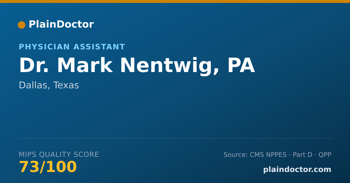 Shareable card for Mark Nentwig, PA - Physician Assistant, Dallas, TX