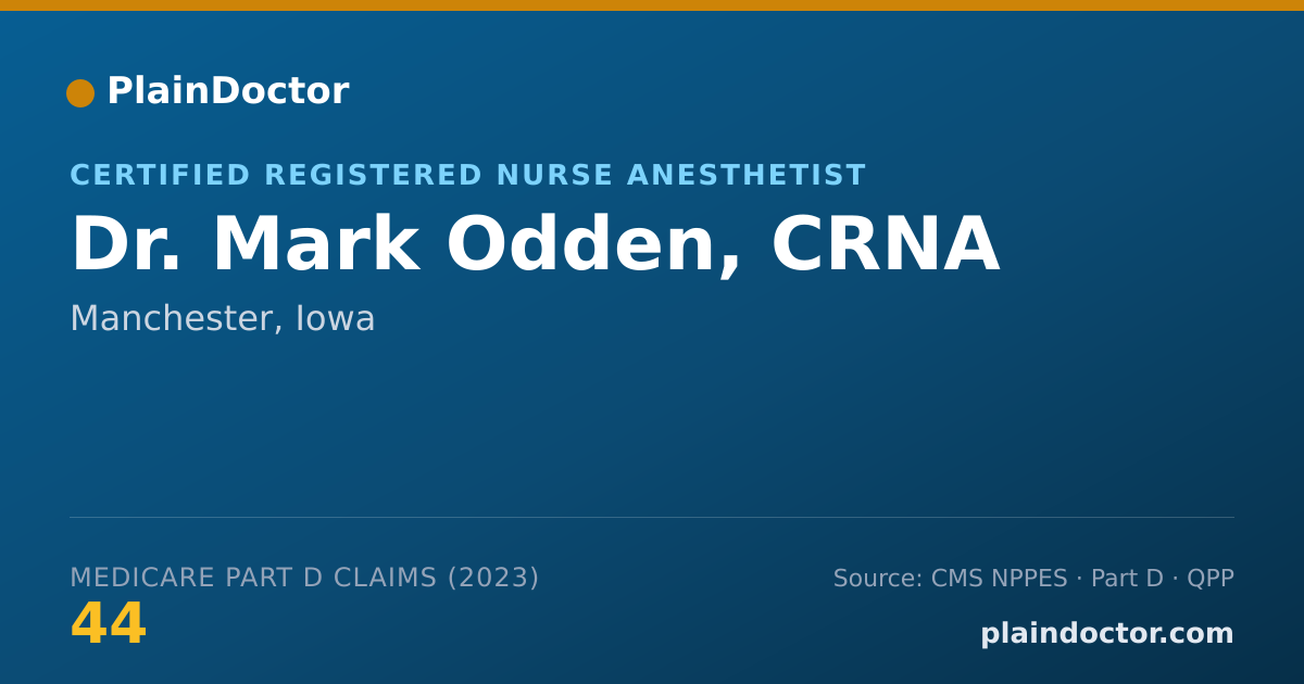 Shareable card for Mark Odden, CRNA - Certified Registered Nurse Anesthetist, Manchester, IA