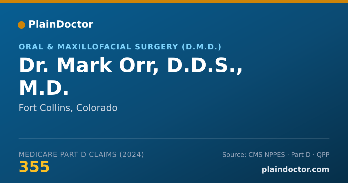 Shareable card for Mark Orr, D.D.S., M.D. - Oral and Maxillofacial Surgery (Dentist), Fort Collins, CO