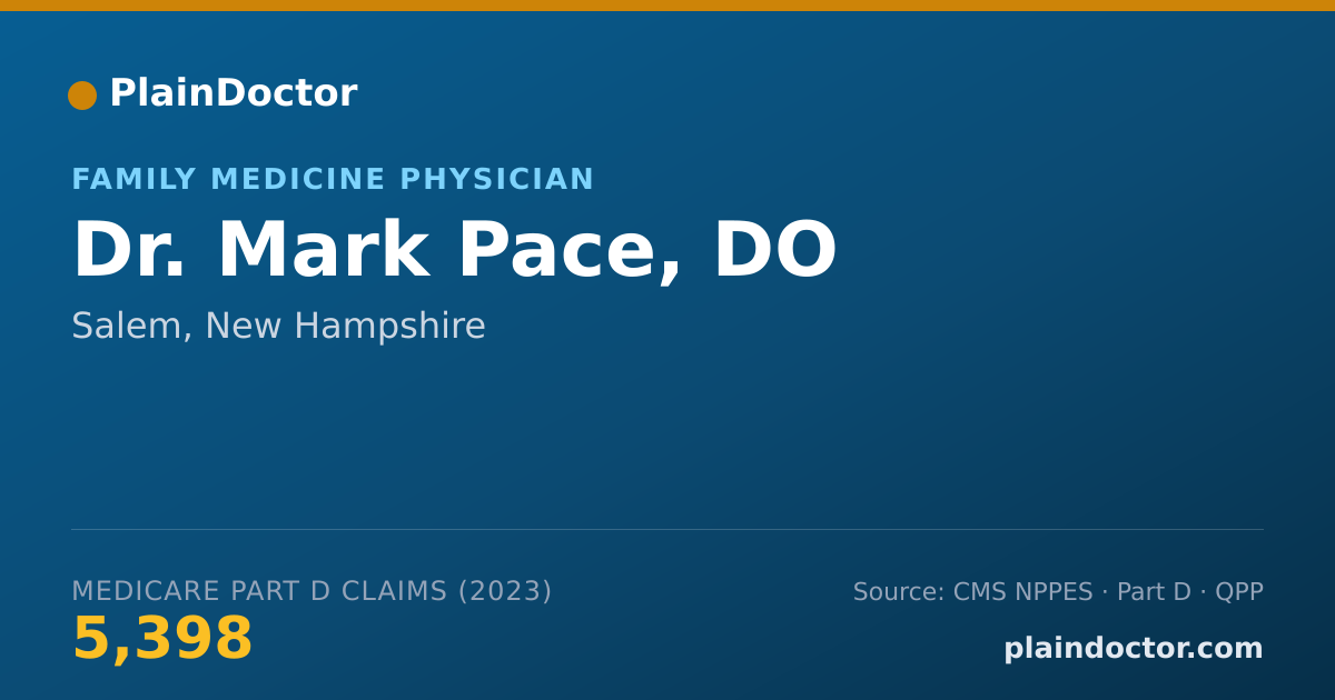 Shareable card for Mark Pace, DO - Family Medicine Physician, Salem, NH