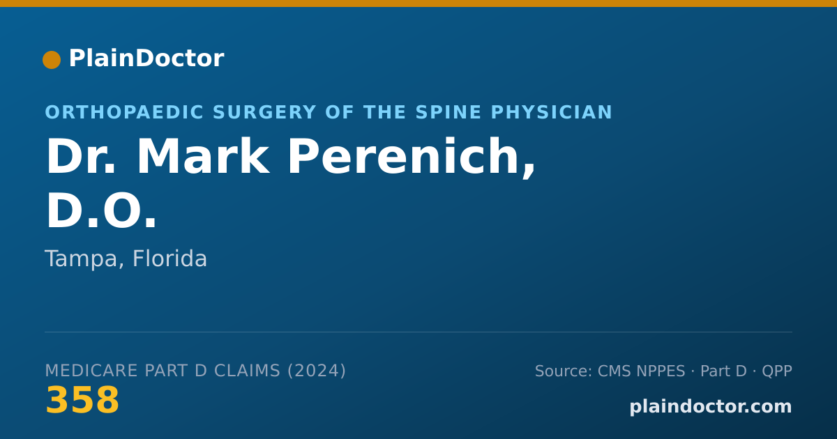 Shareable card for Mark Perenich, D.O. - Orthopaedic Surgery of the Spine Physician, Tampa, FL