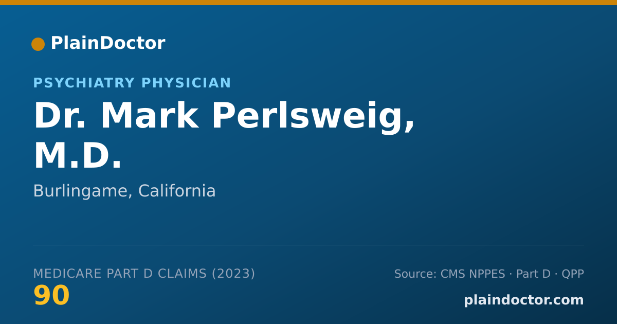 Shareable card for Mark Perlsweig, M.D. - Psychiatry Physician, Burlingame, CA