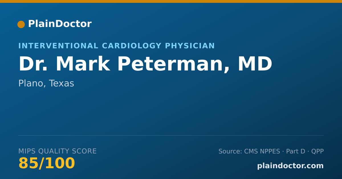 Shareable card for Mark Peterman, MD - Cardiovascular Disease Physician, Plano, TX