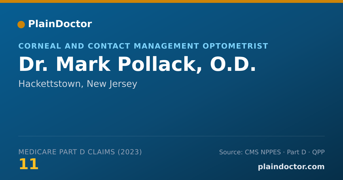 Shareable card for Mark Pollack, O.D. - Corneal and Contact Management Optometrist, Hackettstown, NJ