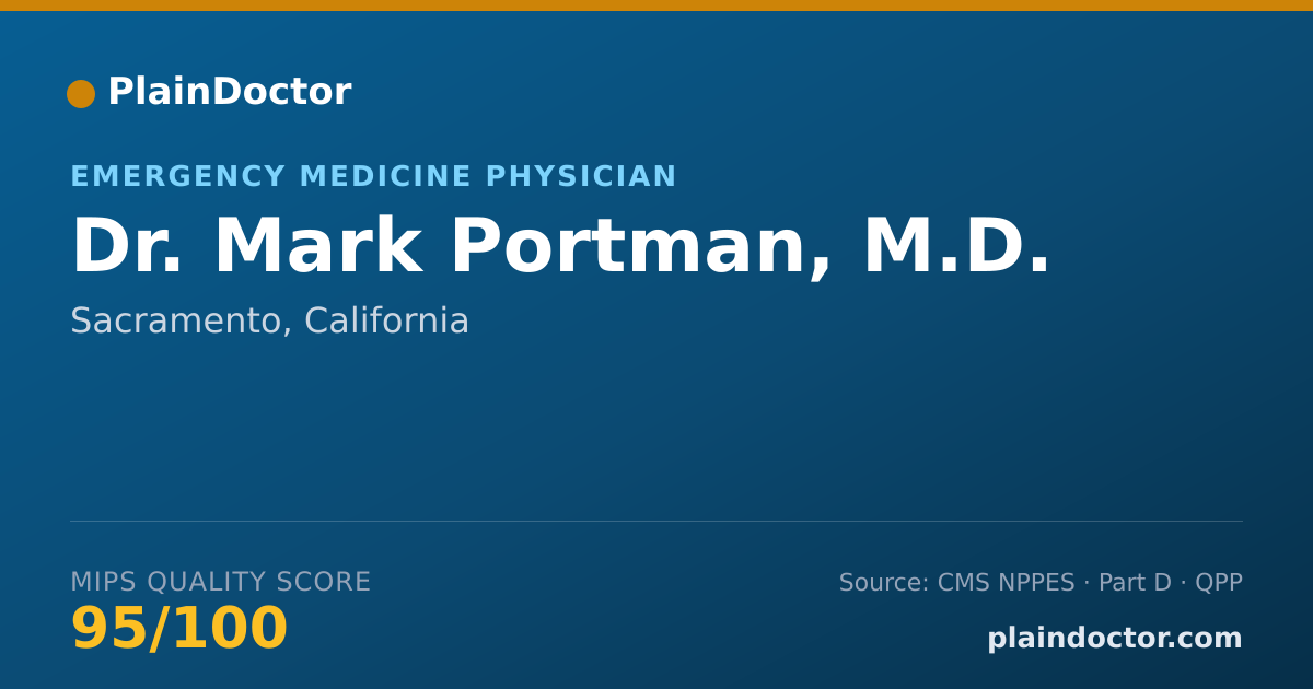 Shareable card for Mark Portman, M.D. - Emergency Medicine Physician, Sacramento, CA