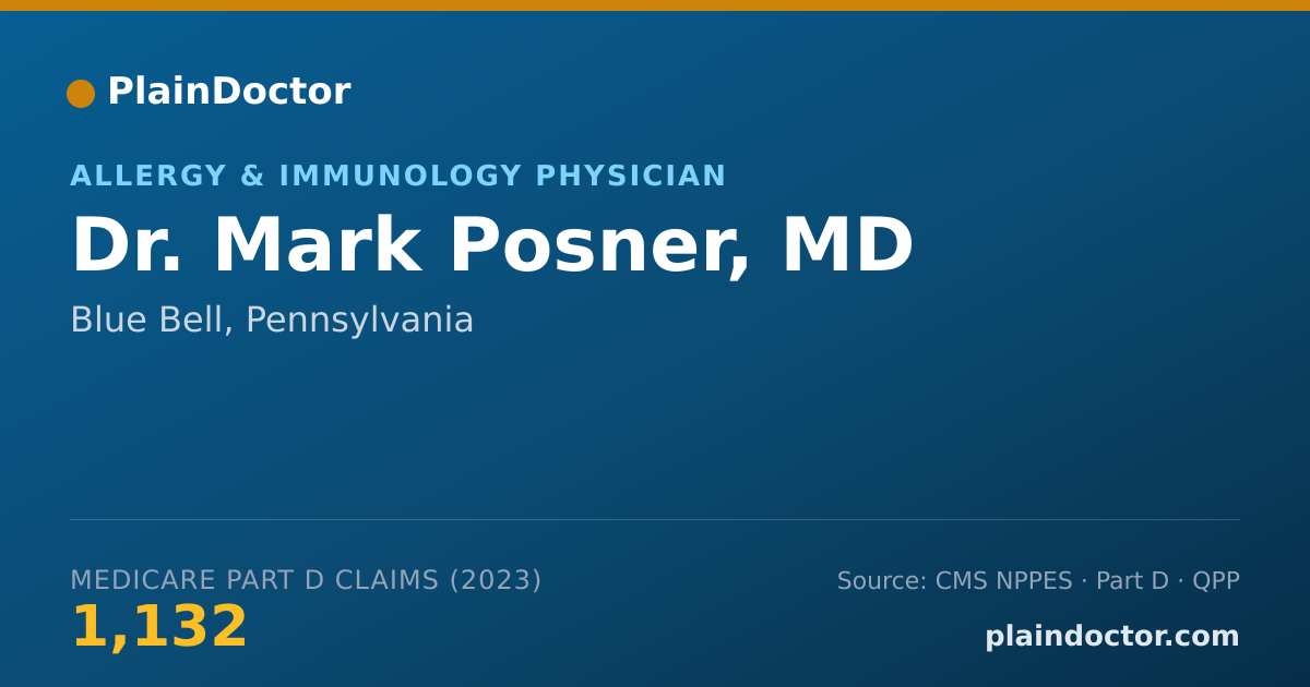 Shareable card for Mark Posner, MD - Allergy & Immunology Physician, Blue Bell, PA