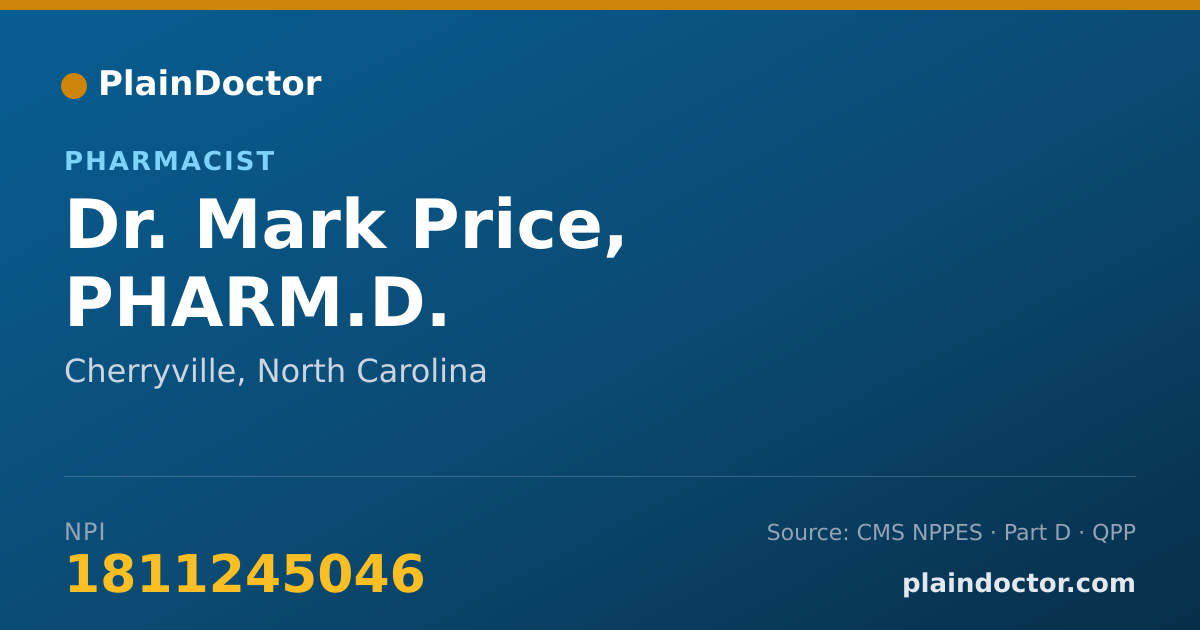 Shareable card for Mark Price, PHARM.D. - Pharmacist, Cherryville, NC