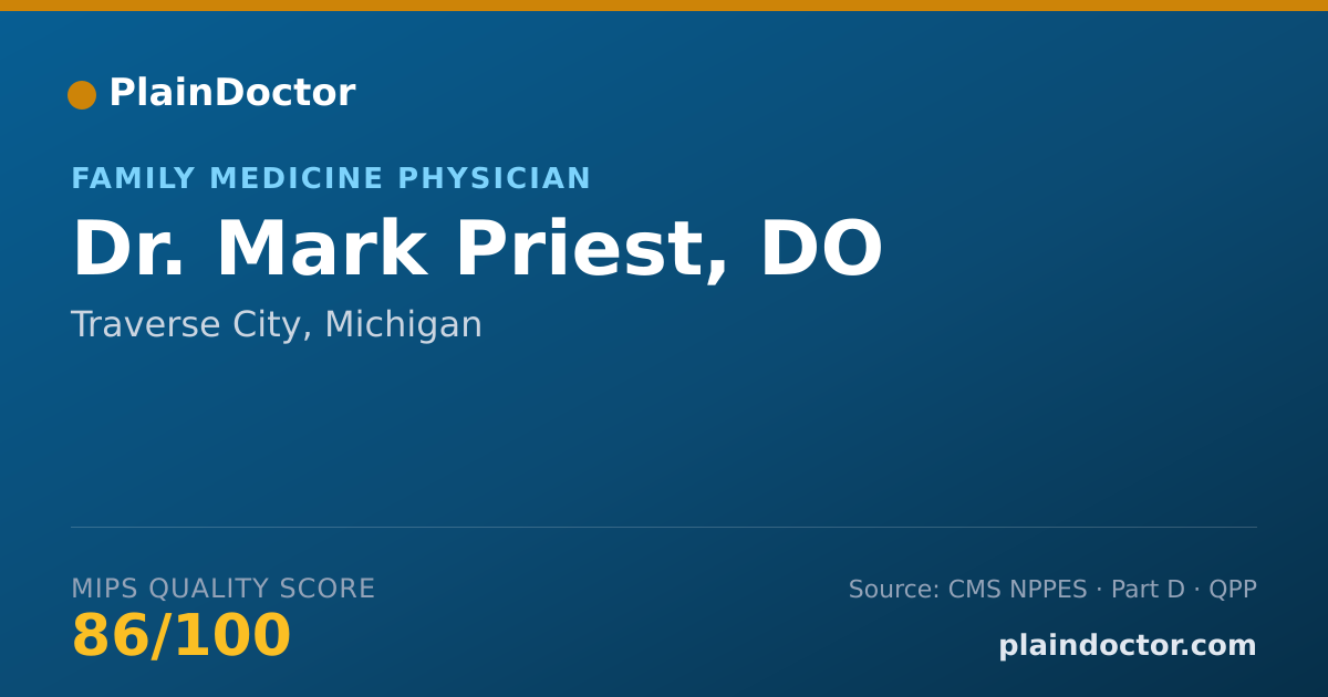 Shareable card for Mark Priest, DO - Family Medicine Physician, Traverse City, MI