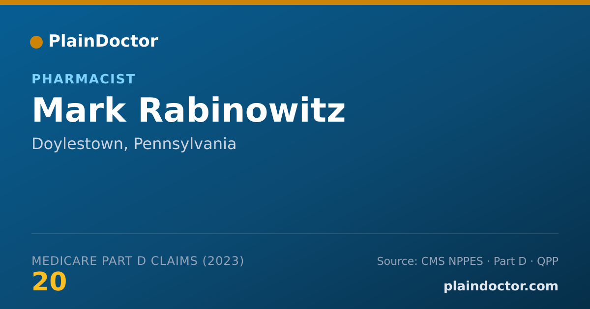 Shareable card for Mark Rabinowitz - Pharmacist, Doylestown, PA