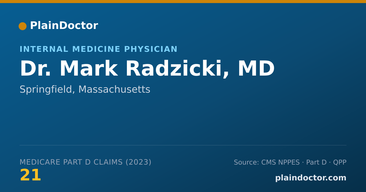 Shareable card for Mark Radzicki, MD - Internal Medicine Physician, Springfield, MA