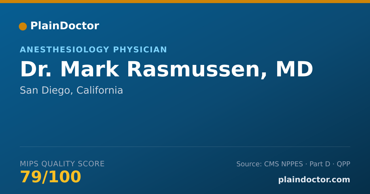 Shareable card for Mark Rasmussen, MD - Anesthesiology Physician, San Diego, CA