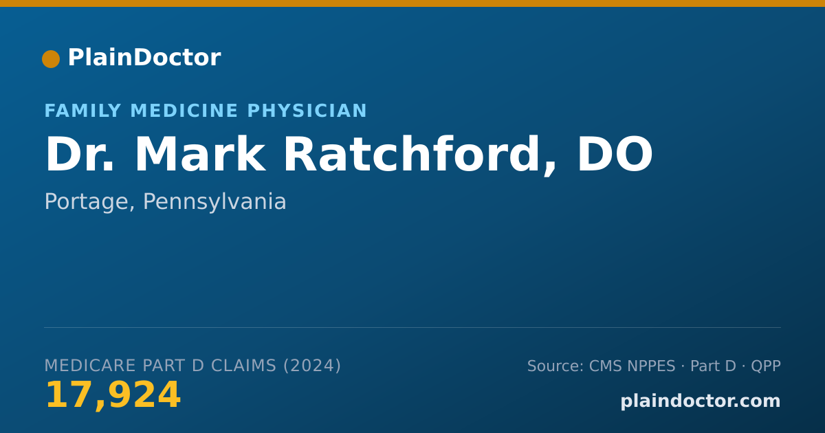 Shareable card for Mark Ratchford, DO - Family Medicine Physician, Portage, PA