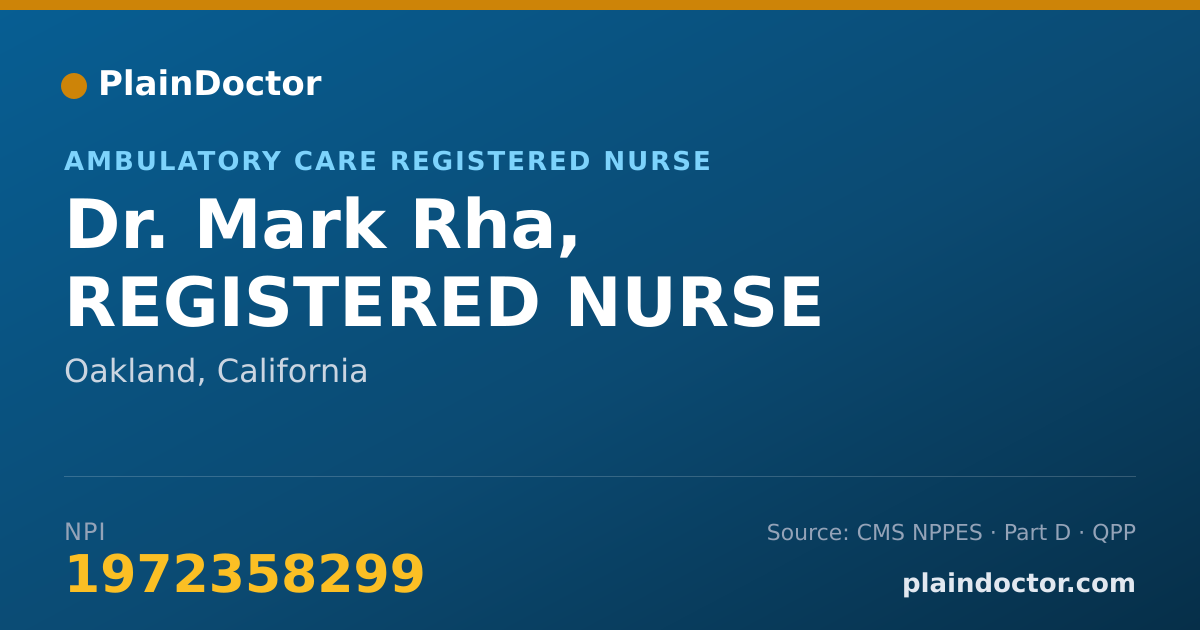 Shareable card for Mark Rha, REGISTERED NURSE - Ambulatory Care Registered Nurse, Oakland, CA