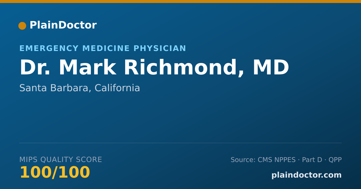 Shareable card for Mark Richmond, MD - Emergency Medicine Physician, Santa Barbara, CA