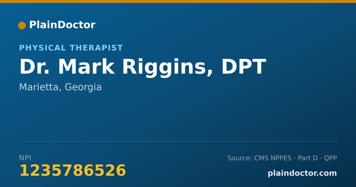 Shareable card for Mark Riggins, DPT - Physical Therapist, Marietta, GA