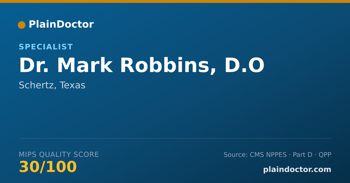 Shareable card for Mark Robbins, D.O - Specialist, Schertz, TX