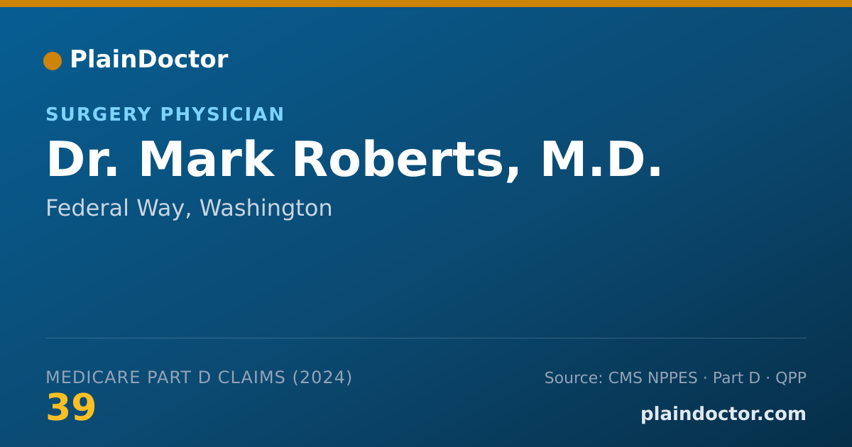 Shareable card for Mark Roberts, M.D. - Specialist, Federal Way, WA