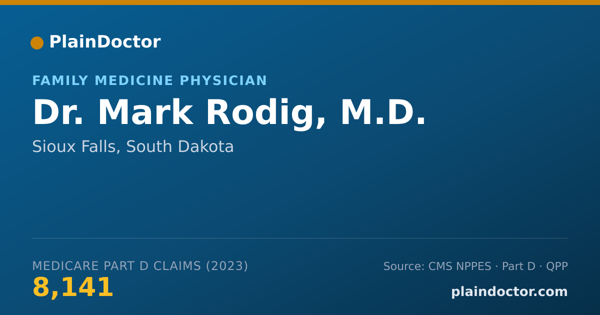 Shareable card for Mark Rodig, M.D. - Family Medicine Physician, Sioux Falls, SD