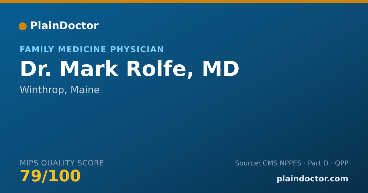 Shareable card for Mark Rolfe, MD - Family Medicine Physician, Winthrop, ME