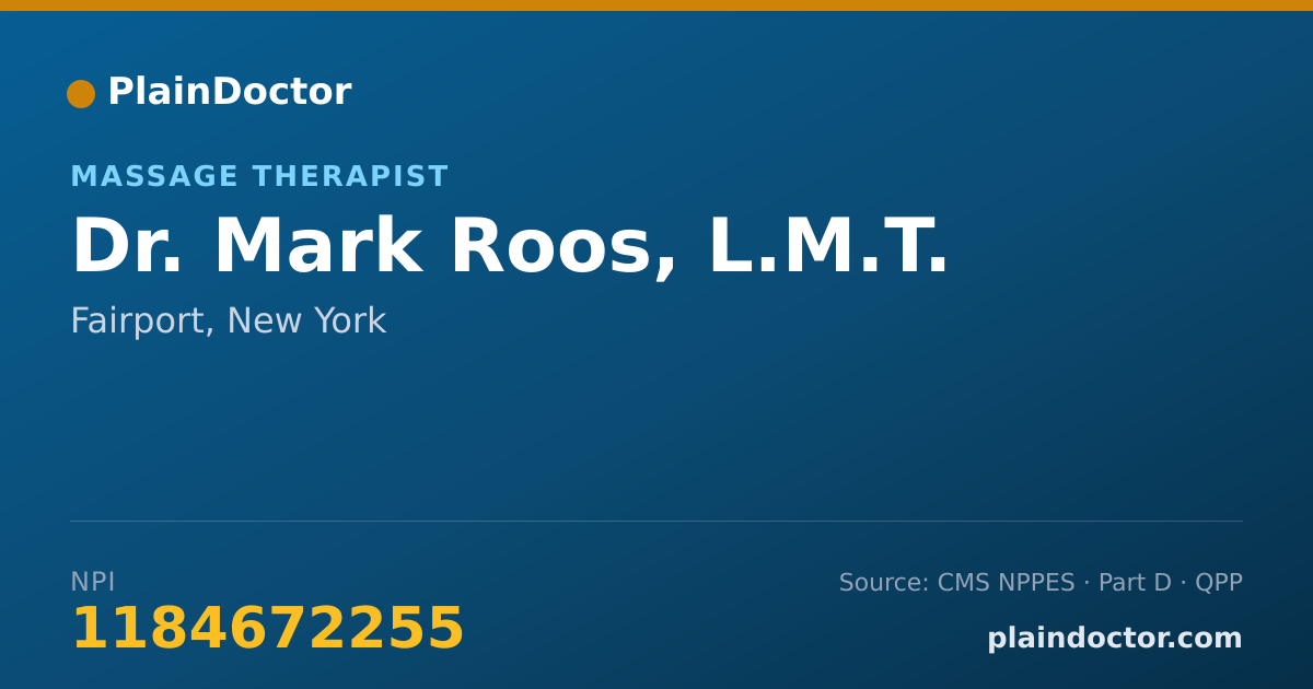 Shareable card for Mark Roos, L.M.T. - Massage Therapist, Fairport, NY