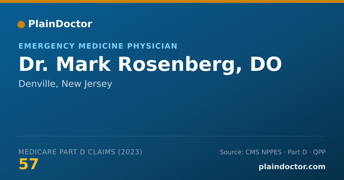 Shareable card for Mark Rosenberg, DO - Emergency Medicine Physician, Denville, NJ