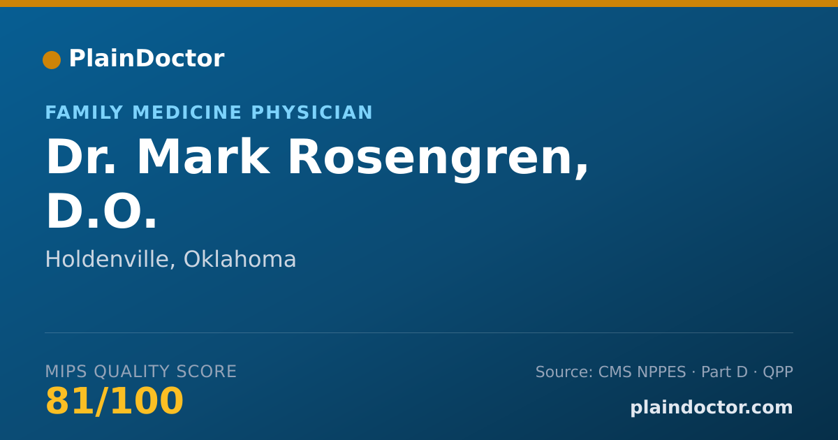 Shareable card for Mark Rosengren, D.O. - Family Medicine Physician, Holdenville, OK