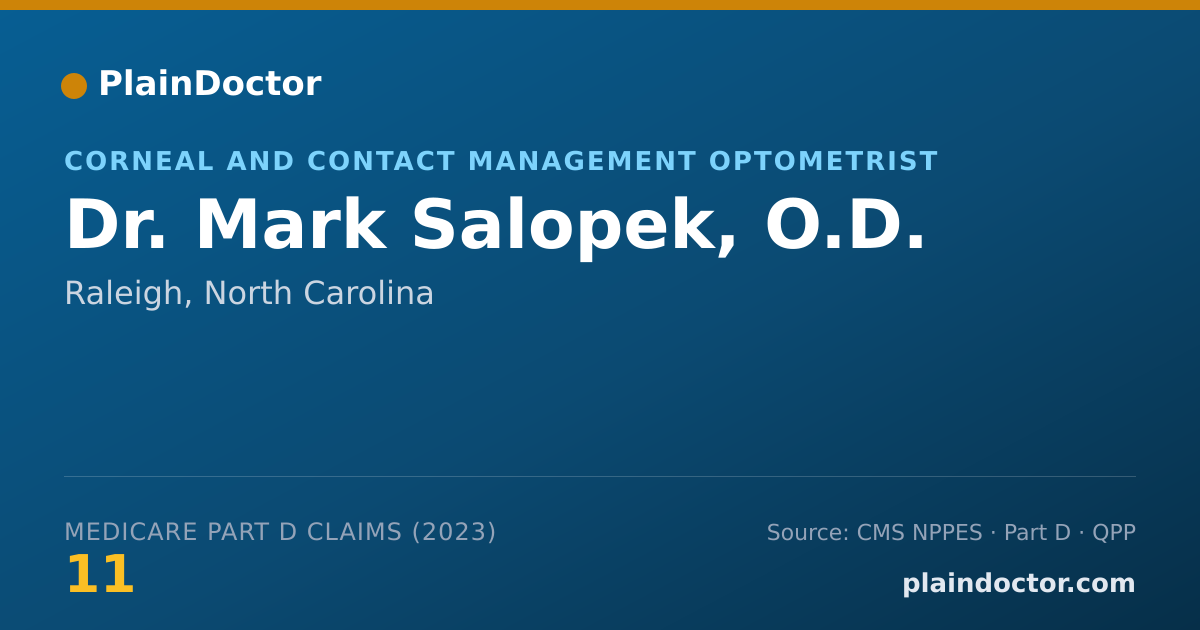 Shareable card for Mark Salopek, O.D. - Corneal and Contact Management Optometrist, Raleigh, NC