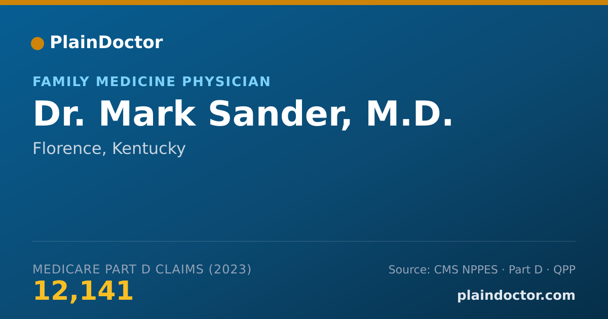 Shareable card for Mark Sander, M.D. - Family Medicine Physician, Florence, KY