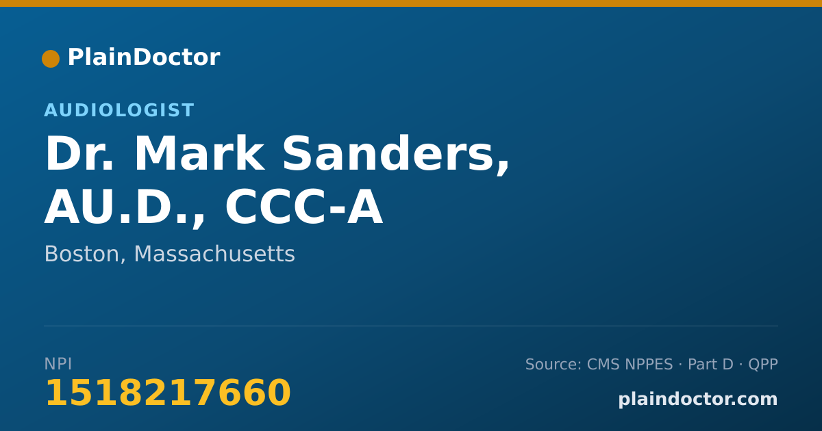 Shareable card for Mark Sanders, AU.D., CCC-A - Audiologist, Boston, MA