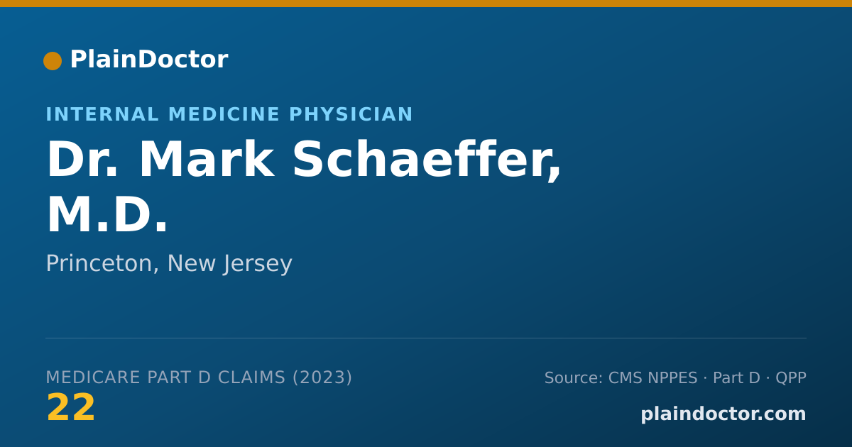 Shareable card for Mark Schaeffer, M.D. - Internal Medicine Physician, Princeton, NJ