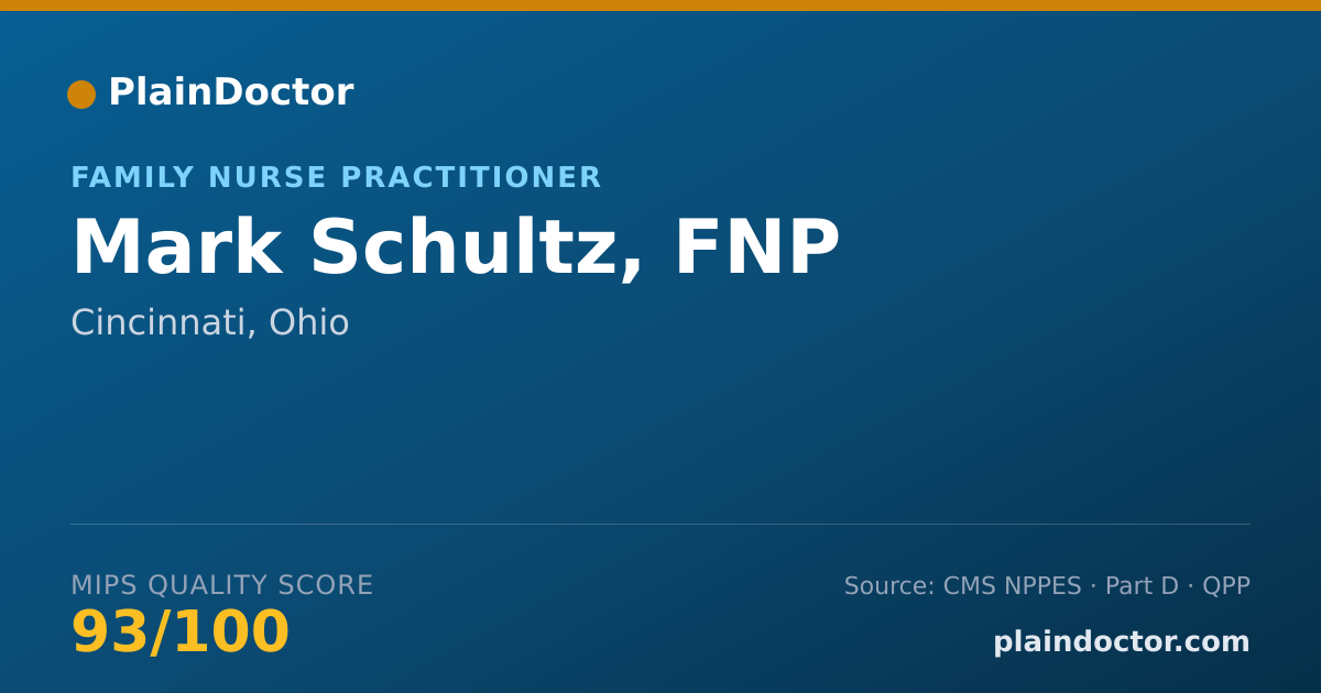 Shareable card for Mark Schultz, FNP - Family Nurse Practitioner, Cincinnati, OH
