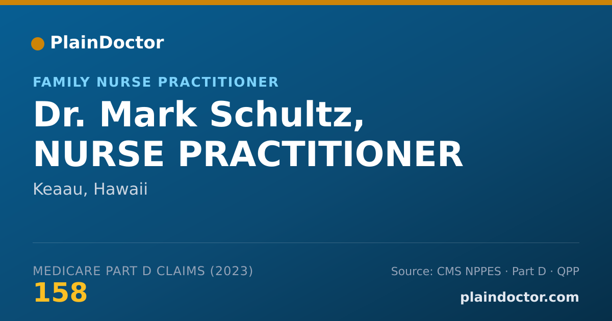 Shareable card for Mark Schultz, NURSE PRACTITIONER - Family Nurse Practitioner, Keaau, HI