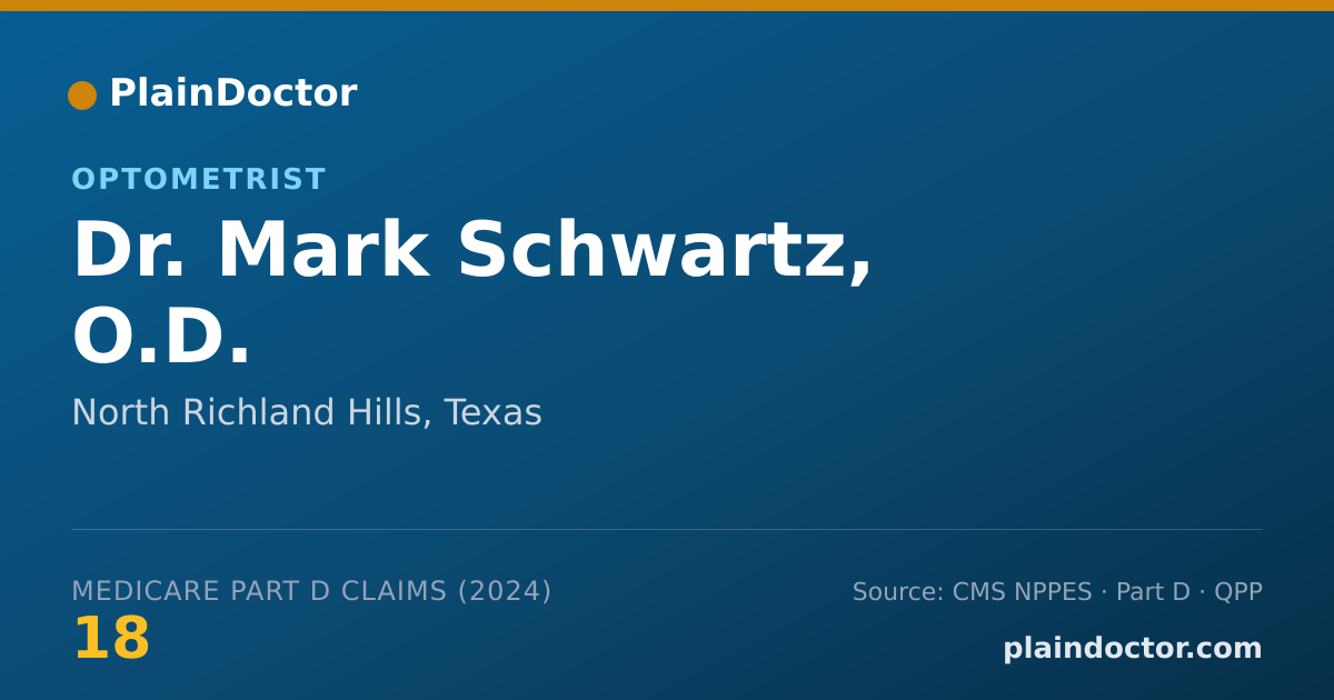Shareable card for Mark Schwartz, O.D. - Optometrist, North Richland Hills, TX