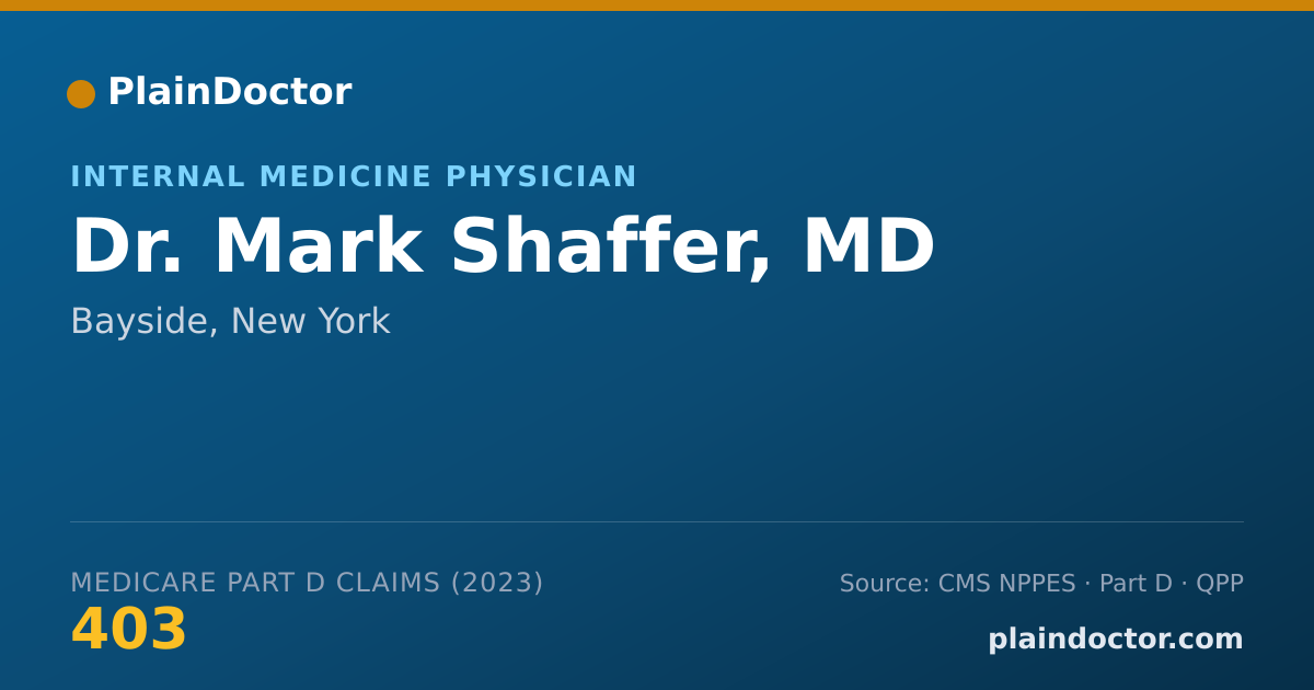 Shareable card for Mark Shaffer, MD - Internal Medicine Physician, Bayside, NY