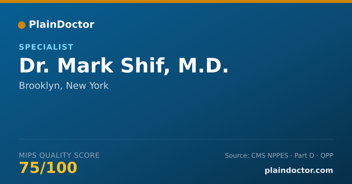 Shareable card for Mark Shif, M.D. - Specialist, Brooklyn, NY