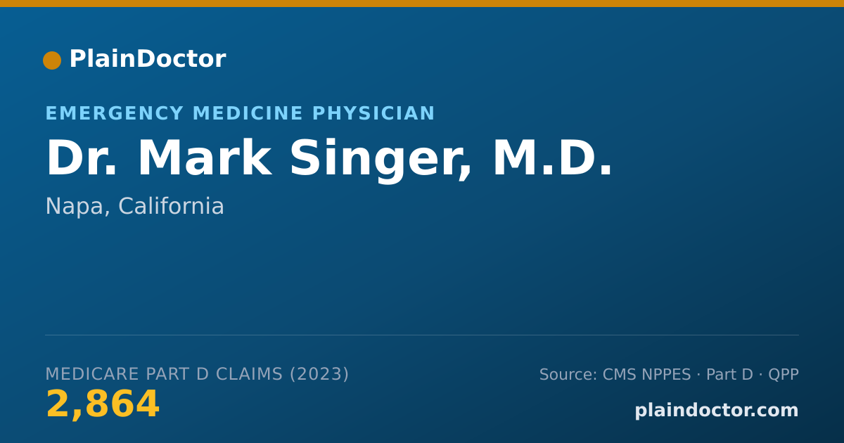 Shareable card for Mark Singer, M.D. - Emergency Medicine Physician, Napa, CA