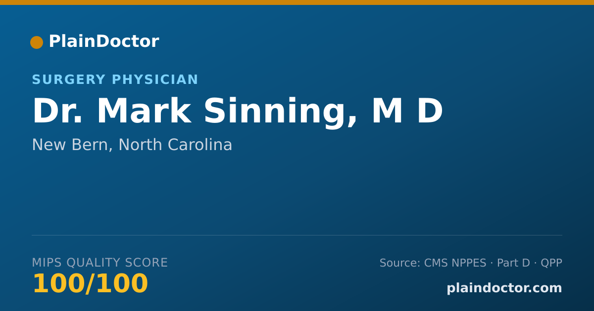 Shareable card for Mark Sinning, M D - Surgery Physician, New Bern, NC