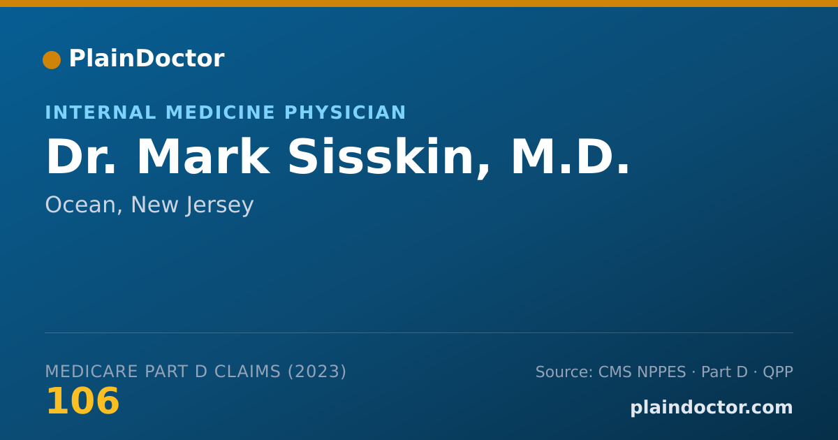 Shareable card for Mark Sisskin, M.D. - Internal Medicine Physician, Ocean, NJ