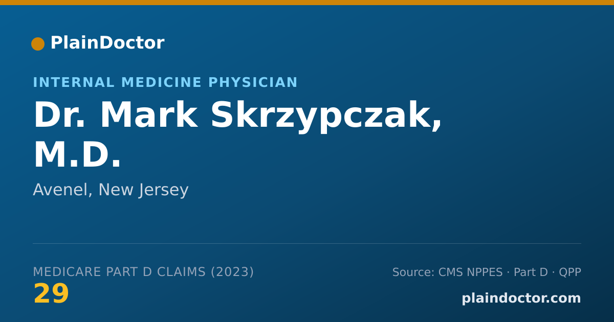 Shareable card for Mark Skrzypczak, M.D. - Internal Medicine Physician, Avenel, NJ