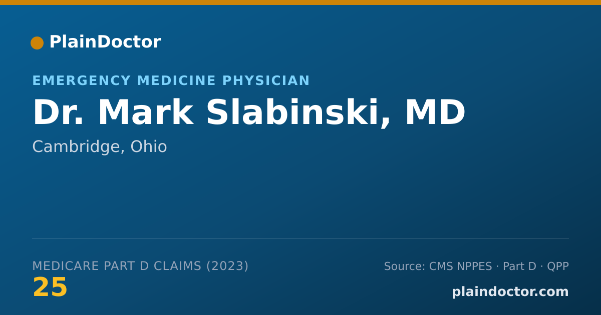 Shareable card for Mark Slabinski, MD - Emergency Medicine Physician, Cambridge, OH