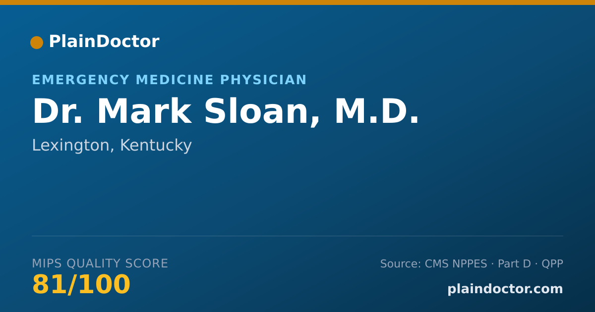 Shareable card for Mark Sloan, M.D. - Emergency Medicine Physician, Lexington, KY